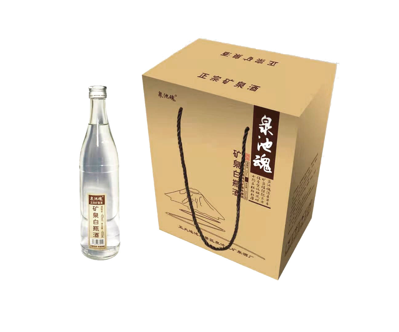 整箱6瓶东北五大连池矿泉白瓶42度老窖中度粮食白酒