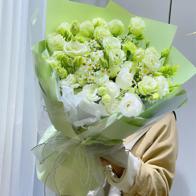 毕业生日礼物蓝色满天星花束礼盒桔梗花小雏菊同城鲜花速递