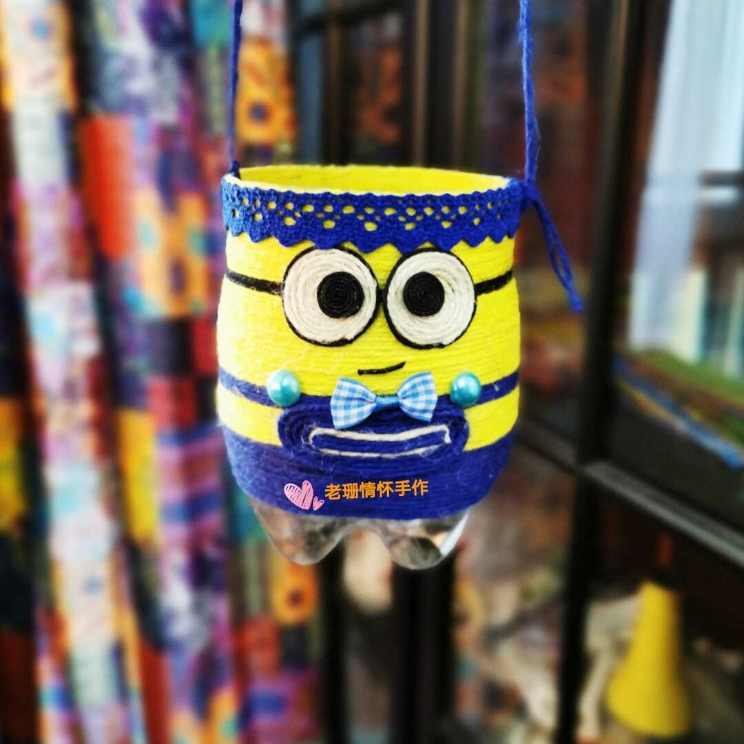 可乐废物利用制作成品塑料花盆亲子创意diy手工创意粘贴类