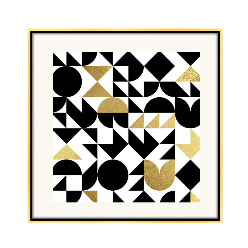 品包新品包挂画晶瓷餐厅格子凡画几何抽象样板现代装饰画