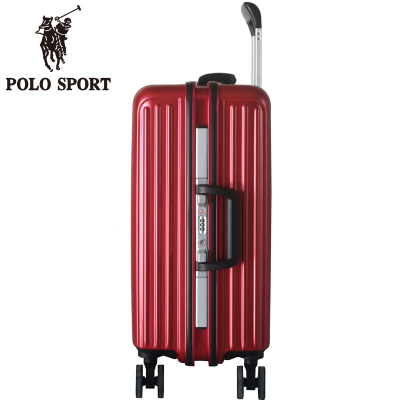 polosport保罗拉杆旅行箱2021年新款红铝框结婚行李箱轻便登机箱