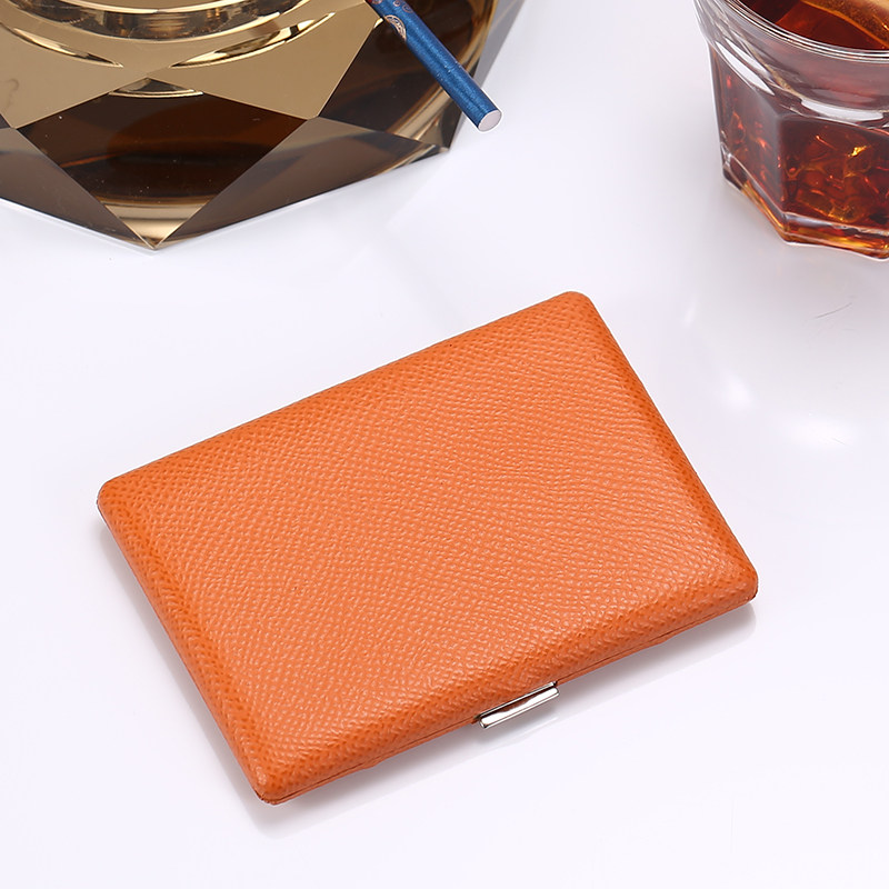 日本进口pearl烟盒小牛牛皮男士复古金属明珠烟盒