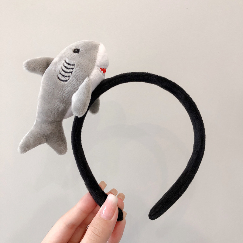 可爱超萌公仔鲨鱼洗脸发箍搞怪发卡沙雕头箍发饰