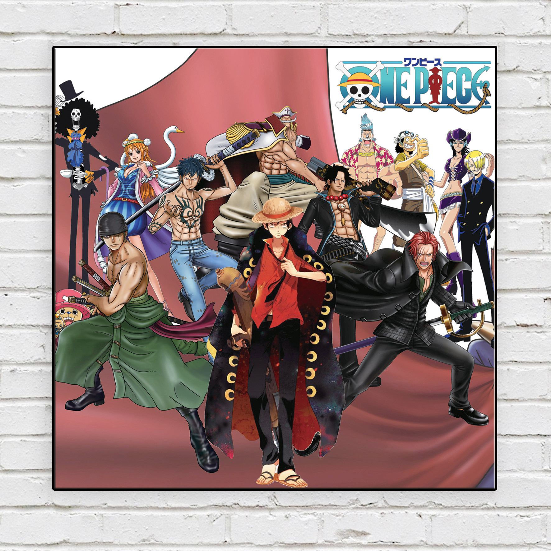 七龙珠全家福现代装饰画海贼王路飞儿童壁画客厅沙发现代装饰画