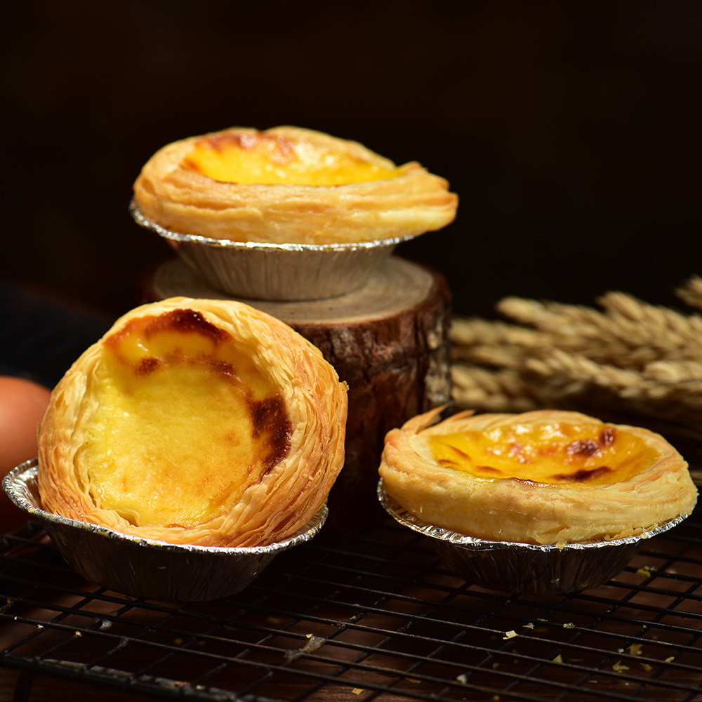 展艺 葡式蛋挞一次性铝箔蛋挞托 圆形蛋挞模具 100只装 tinrry家