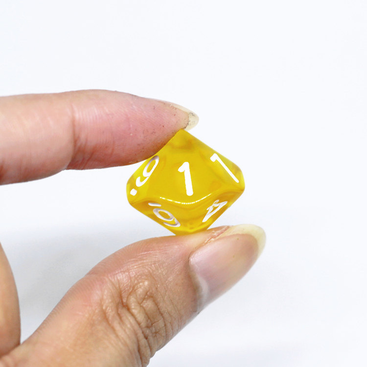 透明十面数字骰子早教教具筛子桌面游戏面色色子