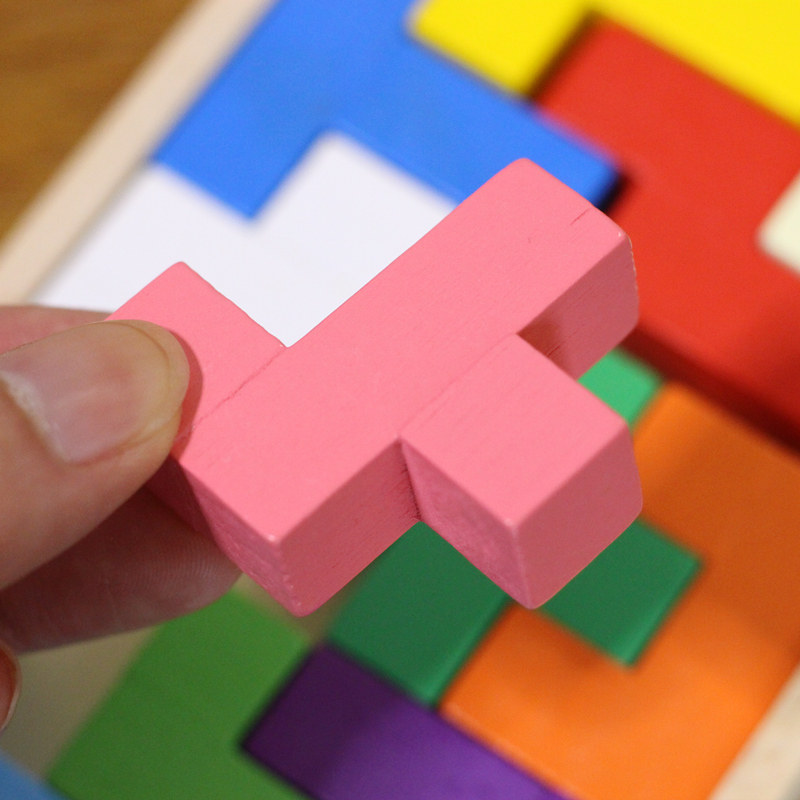 传统智力拼图巧板十二块积木孔明锁大脑开发训练通关玩具益智儿童