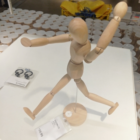 代购ikea济南宜家国内吉特木人玩偶儿童玩具实木摆件