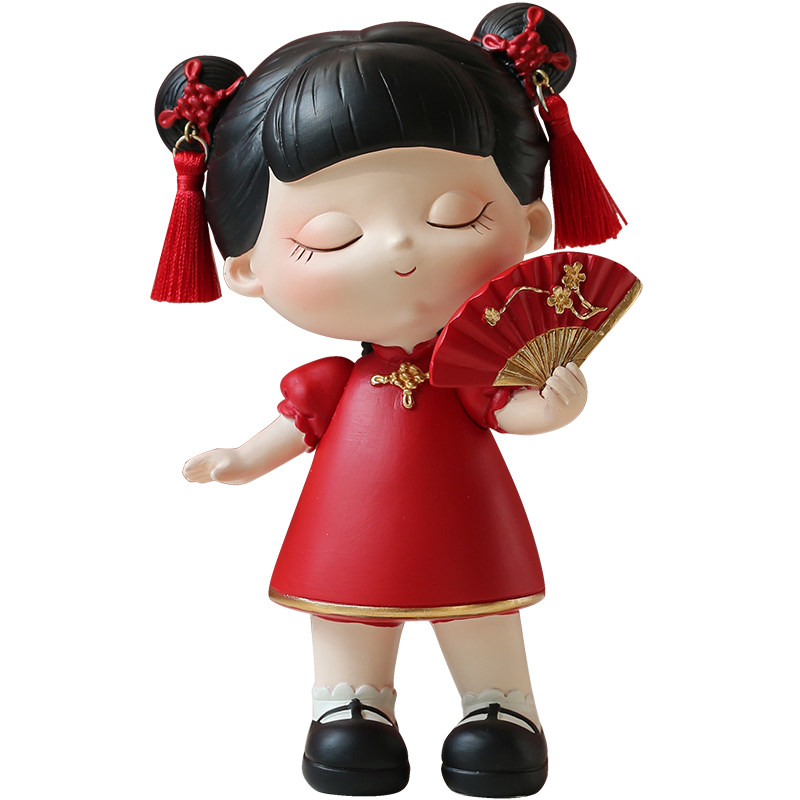 醒狮小福娃舞狮艺术品摆件结婚结婚礼礼物新人新婚摆件