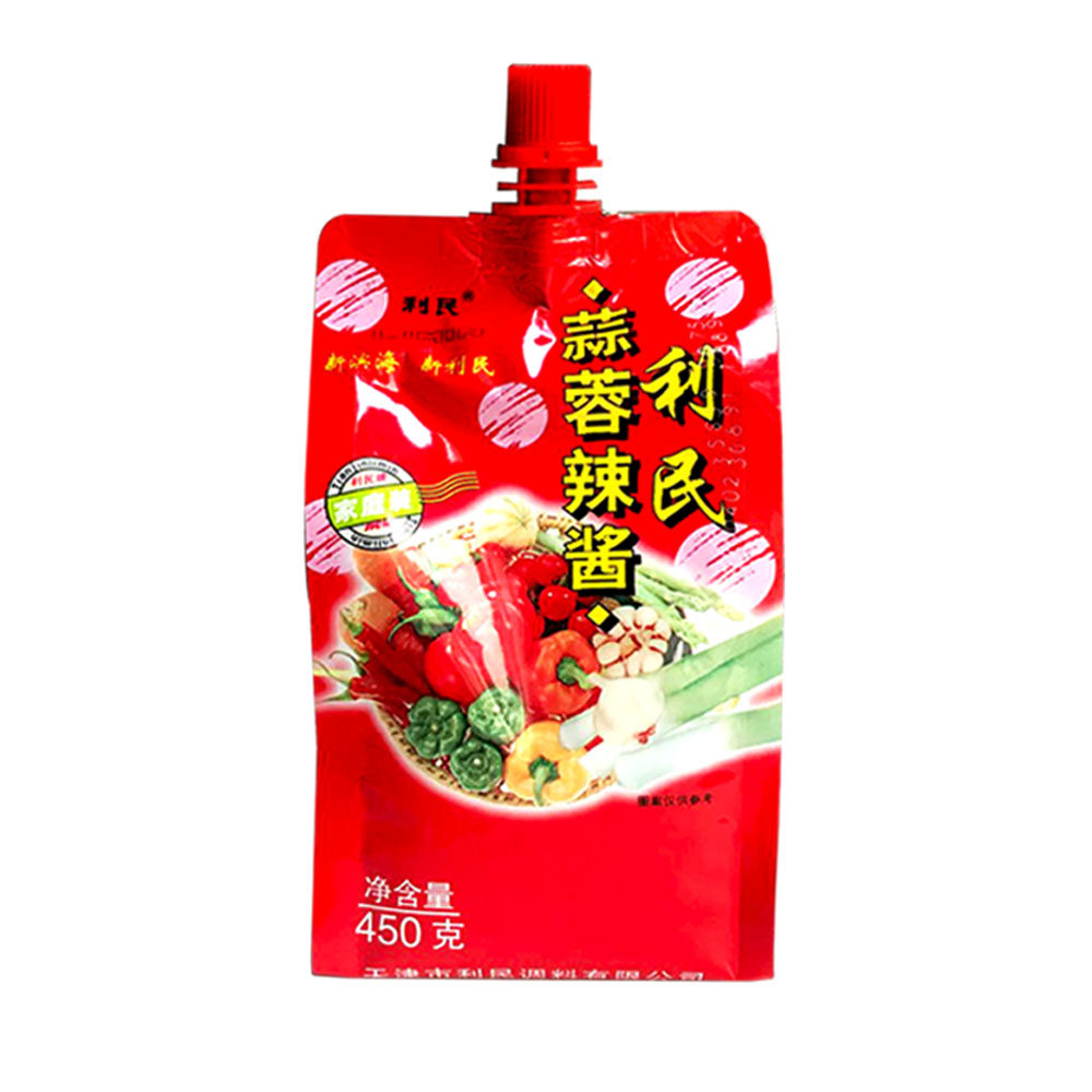 辣酱1份包邮天津利民蒜蓉烧烤450g2袋辣椒酱辣椒酱