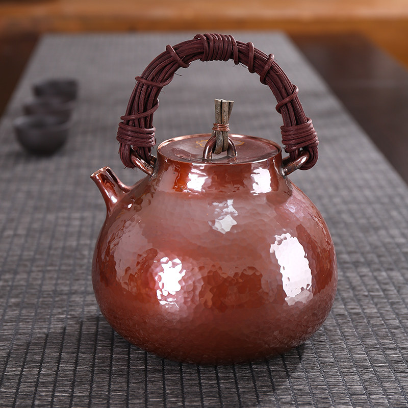 茶壶手工一体铜壶葫芦紫铜烧水壶一张纯铜壶口茶壶