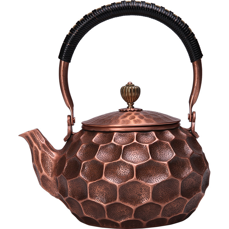 茶壶手工紫铜纯铜烧水壶煮黑铜壶涂层茶壶