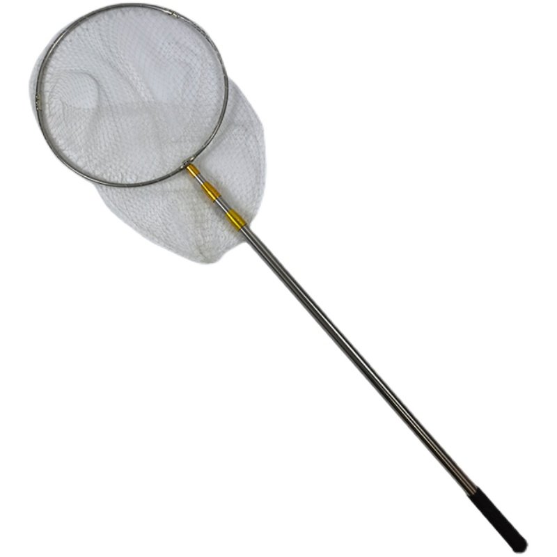 钓鱼抄网不锈钢可折叠粗眼密眼鱼网挂钩伸缩杆抄抄网