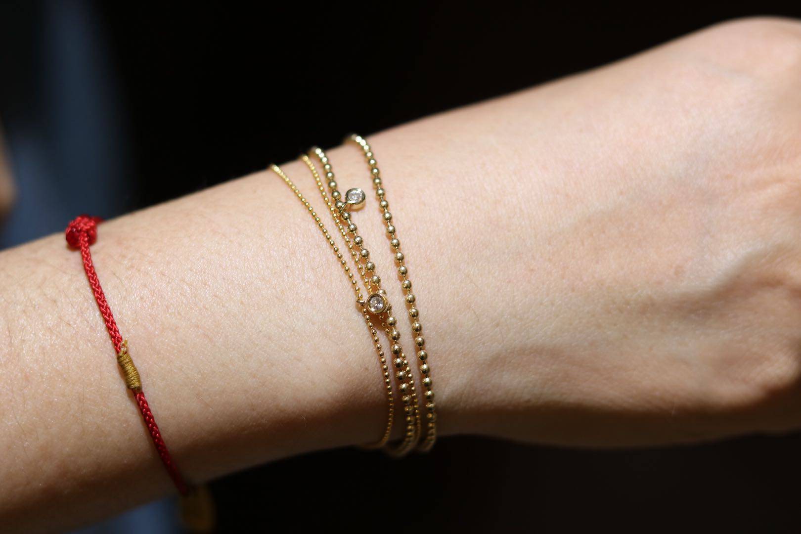 表白好看的18k意大利圆珠手链,让自己快乐很简单