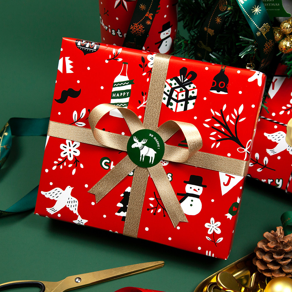 纸象公园原创设计北欧圣诞新年情侣宝宝礼物包装纸