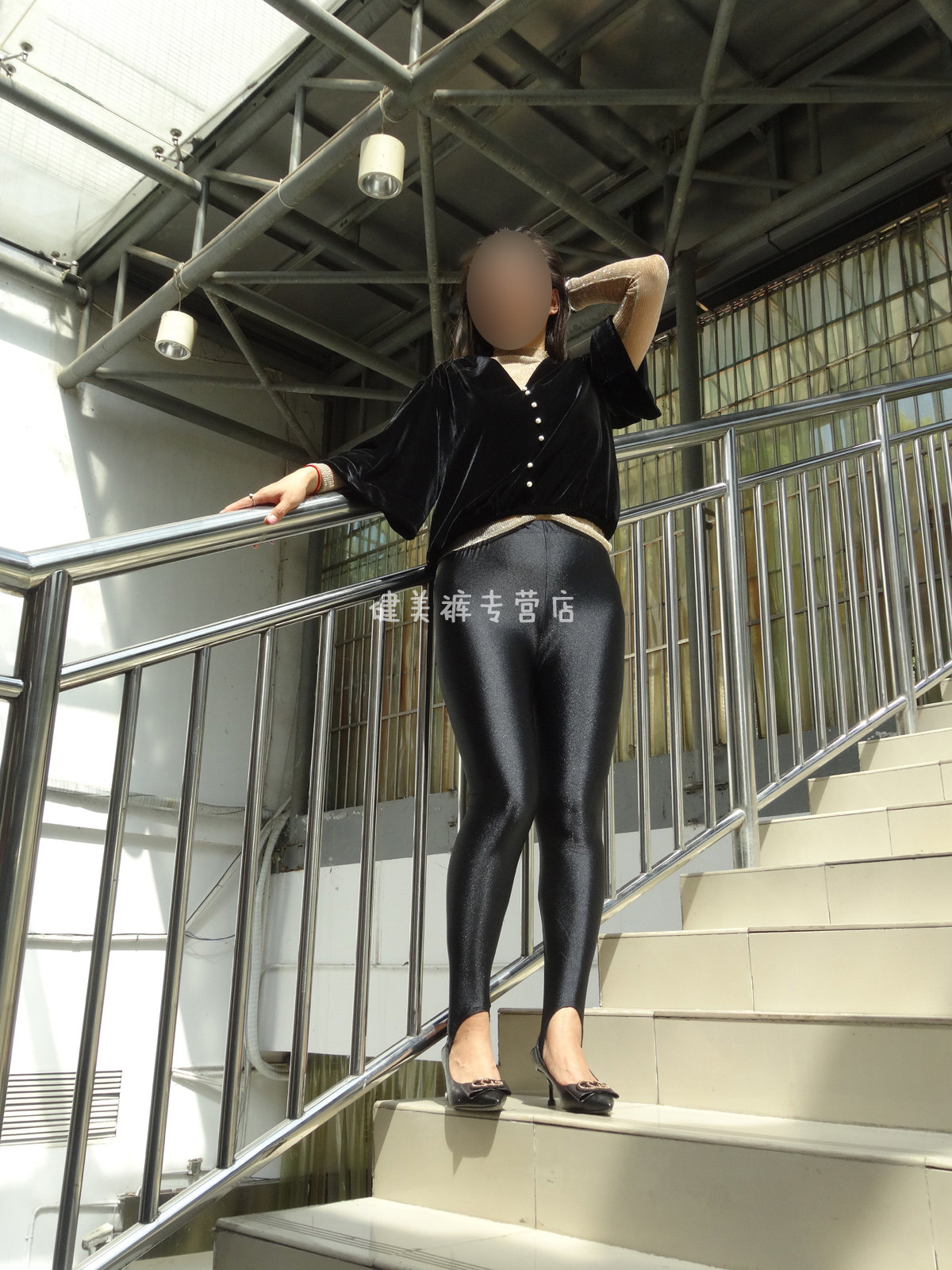 健美裤踩脚紧身裤打底裤靴裤黑色定制氨纶四面打底裤