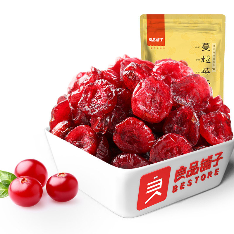 【良品铺子蔓越莓干100gx1袋】水果干零食小吃蜜饯小包装满减