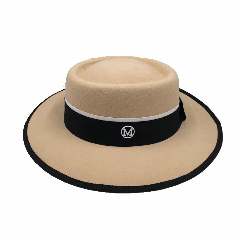 春秋新品韩版气质羊毛呢卡其色礼帽英伦百搭女时尚名媛毡帽子潮搭