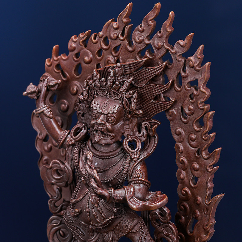 藏传佛教用品仿古铜制金刚菩萨背光佛像神像摆件摆件