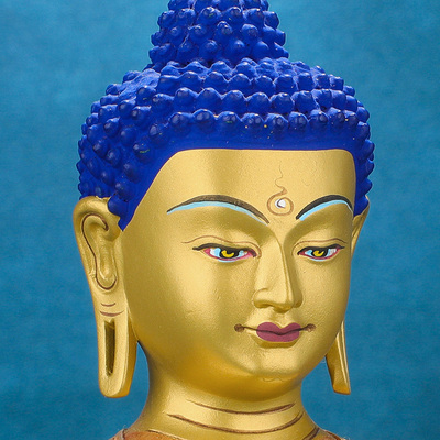 不动佛像纯铜全鎏金仿尼泊尔藏传密宗佛台供奉如来摆件