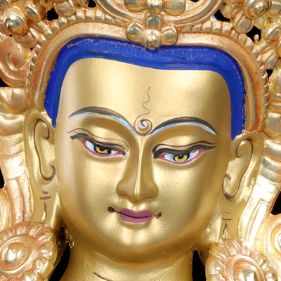 金刚萨埵佛像摆件纯铜全鎏金西藏传密宗居家佛台客厅供奉摆件7寸_双氙