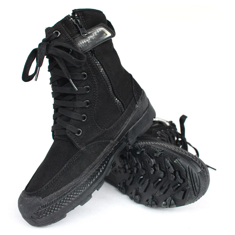 1137强步高帮作训鞋单鞋男防滑黑色户外防水耐磨解放鞋