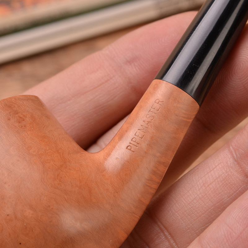 烟斗意大利pipemaster石楠木楠木细长阅读石楠根弯斗原木烟斗