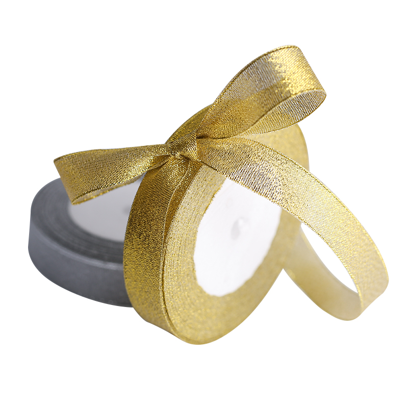 金葱银葱带涤纶烘焙包装丝带蝴蝶结编织帽子婚礼花艺缎带