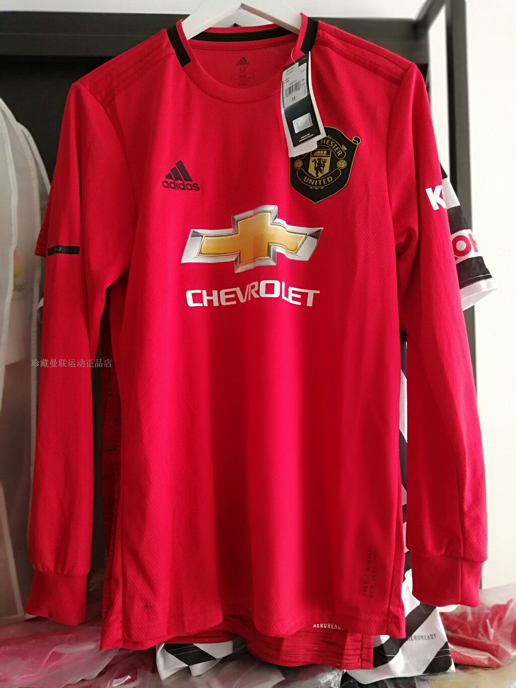 曼联球衣官方正品赛季主场长袖7号贝克汉姆dx8954足球服