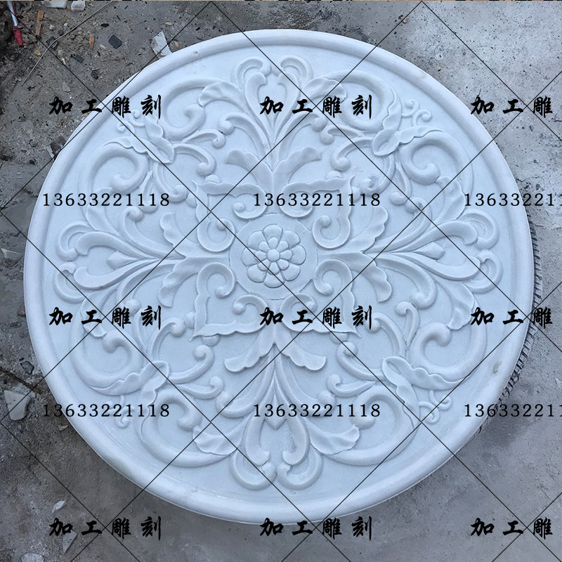 石雕壁画门头洋花浮雕欧式家和牡丹蝙蝠屏风石雕