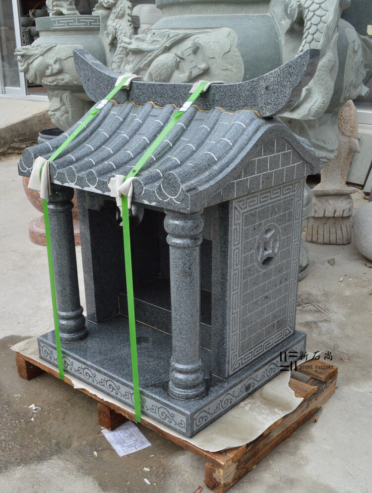 石土地庙石雕佛龛户外土地公婆框庙石屋子神柜神仙小庙土地公神屋