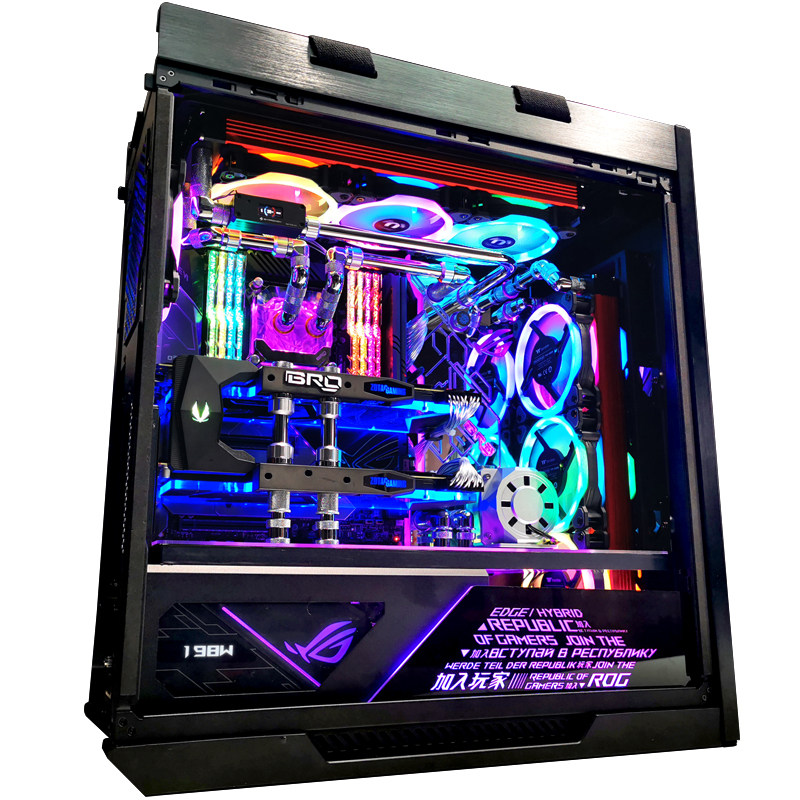 bro 华硕rog玩家国度helios太阳神个性游戏主机散热水冷电脑机箱