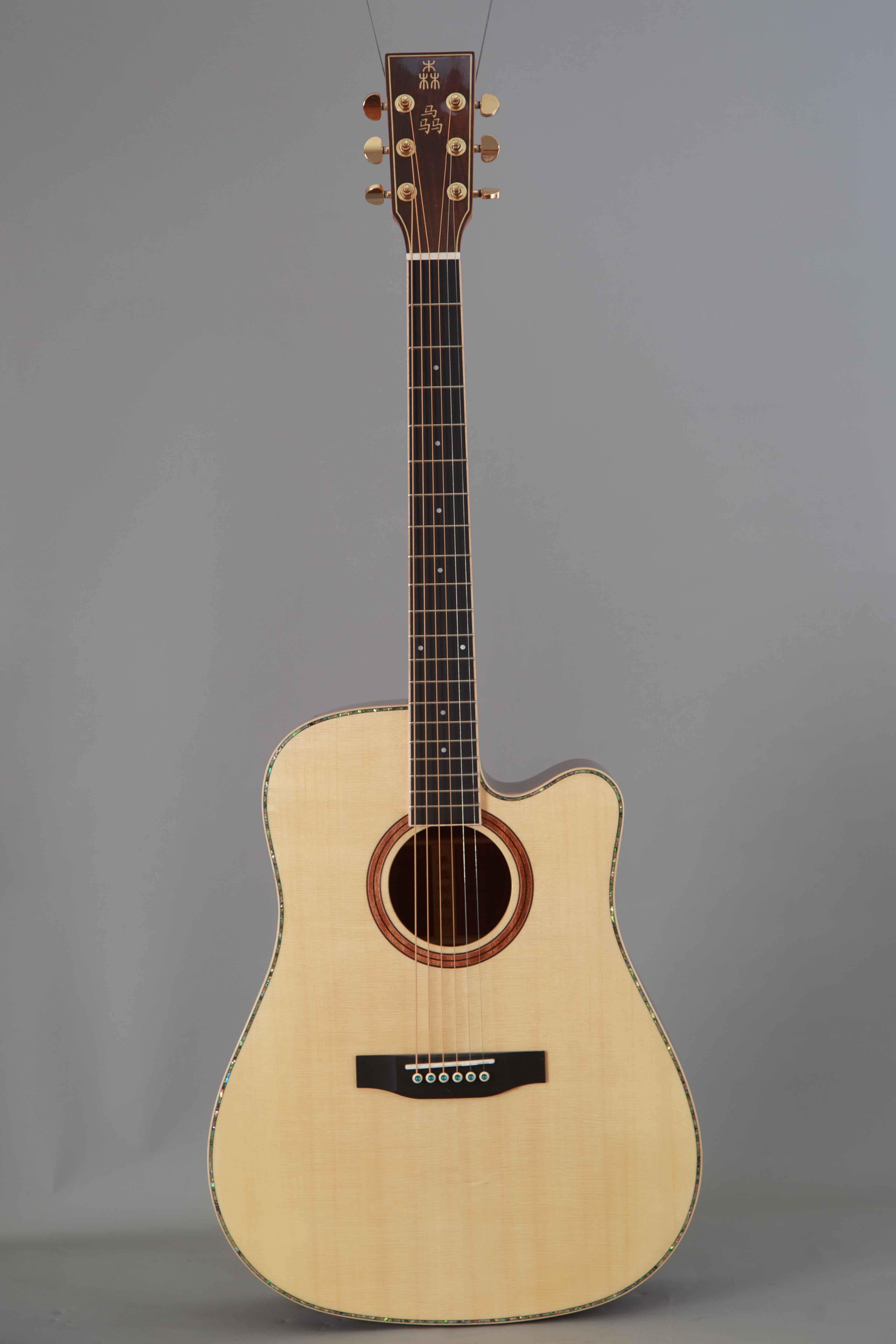 吉他国产41寸玫瑰云杉单板高端民谣mt07森骉吉他民谣吉他