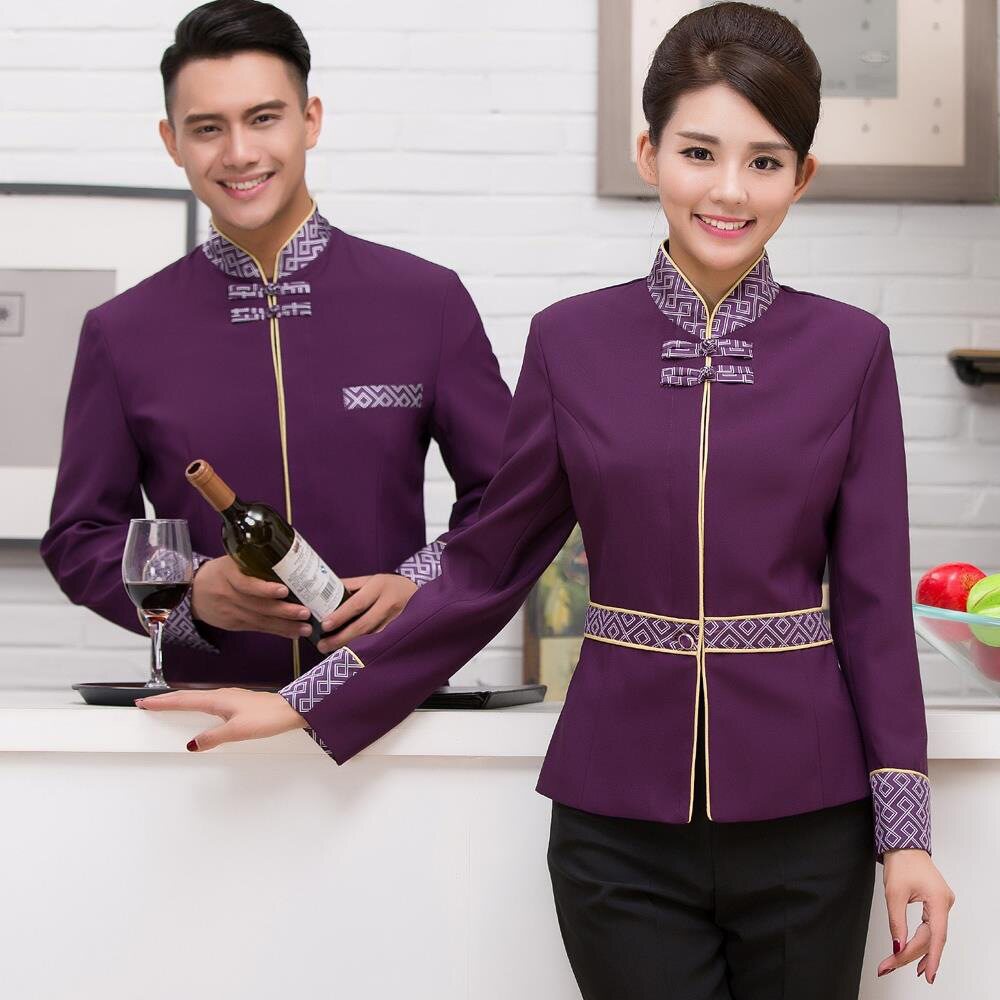 酒店酒店服服务员工作服长袖饭店茶楼服装定做中餐厅其它制服