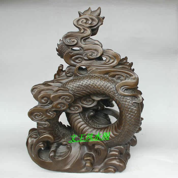 摆件纯铜工艺品飞龙在天铜龙吸水水龙特大号祥狮正版摆件