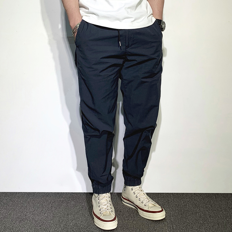 HEY MAN夏季薄款男士复古休闲水洗束脚裤 纯色口袋工装裤长裤子潮