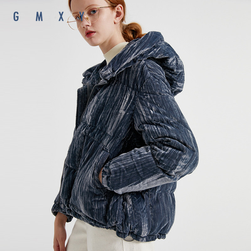 古木夕羊羽绒服gmxy女2020秋冬新款短款a型丝绒外套gz1950010406