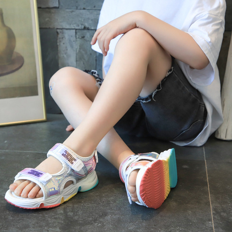 舒适潮27-37码彩虹底女童凉鞋2020款夏时尚小中大休闲沙滩软底5c