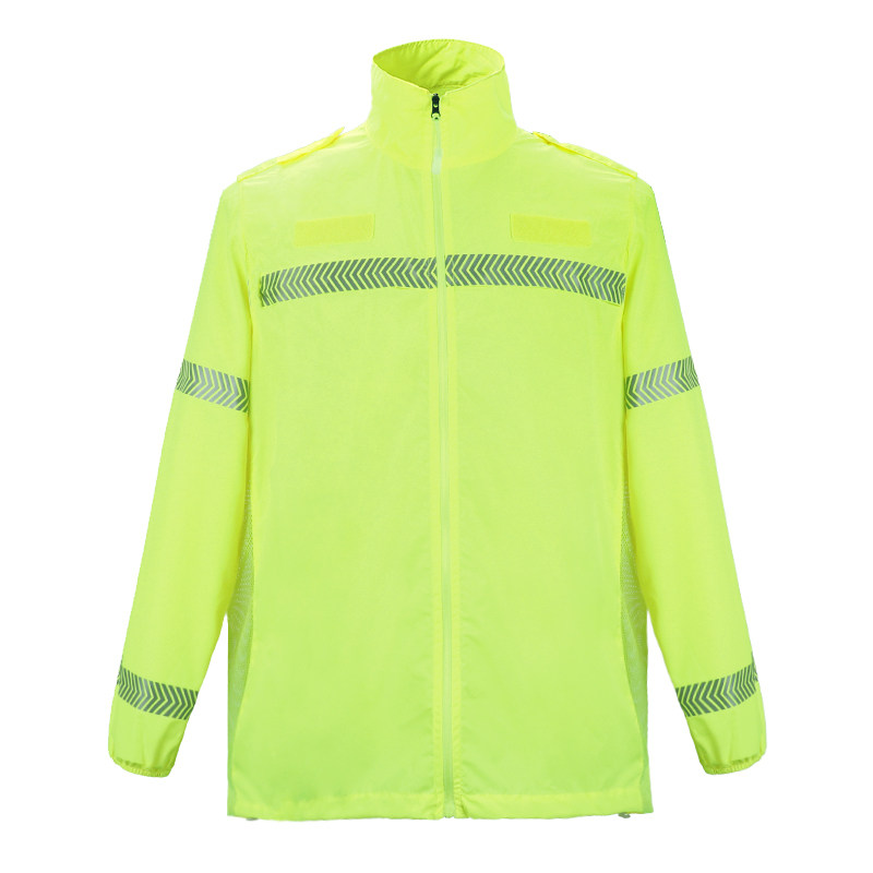 反光防晒夏季长袖轻薄透气男女防紫外线骑行工地反光安全服