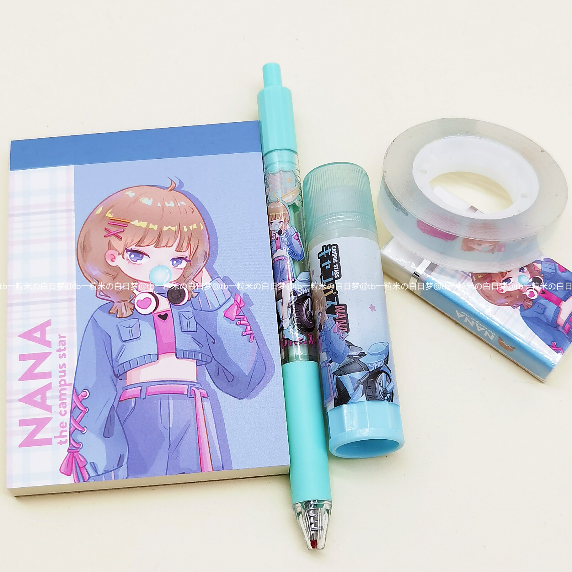 nana明星校刊文具盲袋中性笔本子胶棒橡皮可爱文具套装