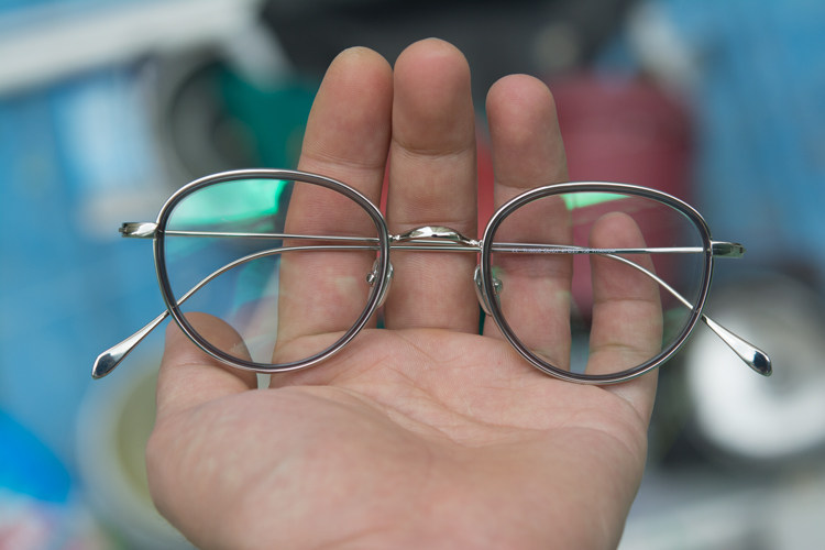 日式手工高度数度数眼镜镜框近视椭圆钛合金超轻眼镜架