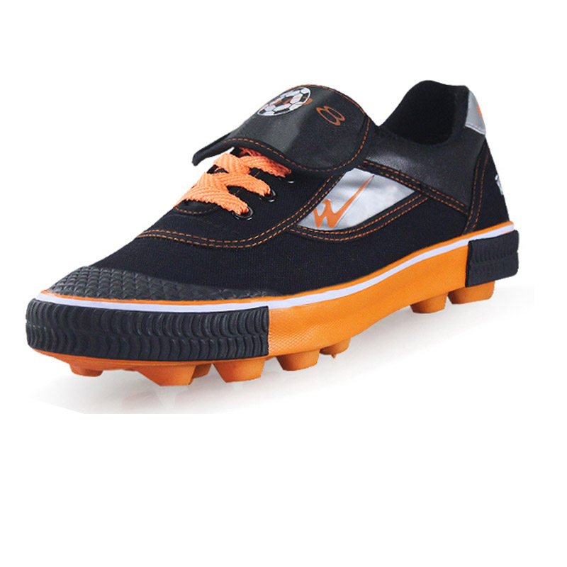 男女双星足球鞋圆钉碎钉帆布布面胶钉运动鞋童鞋足球鞋