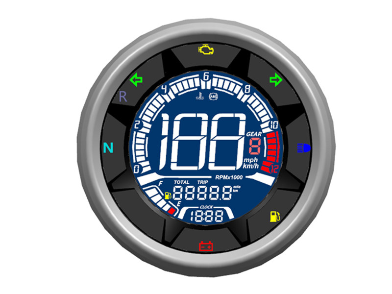 新款复古太子车改装液晶仪表里程表转速油带支架摩托车仪表