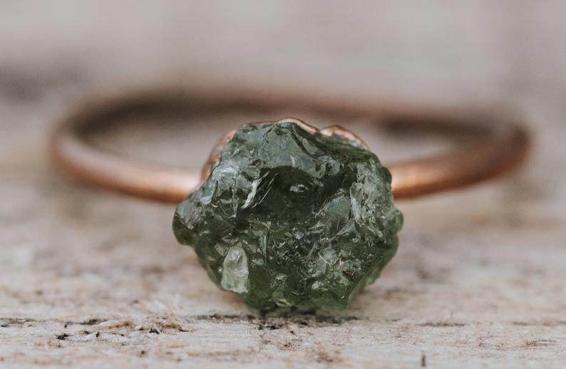 美国代购peridot手作简约精致天然八月诞生石橄榄石戒指手链定制