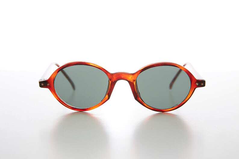 美国代购oval古着90年代椭圆形玻璃镜片小号复古太阳眼镜