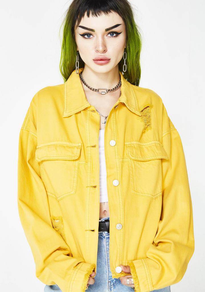 美国代购cowboy限量青春活力亮眼黄色休闲舒适牛仔短外套