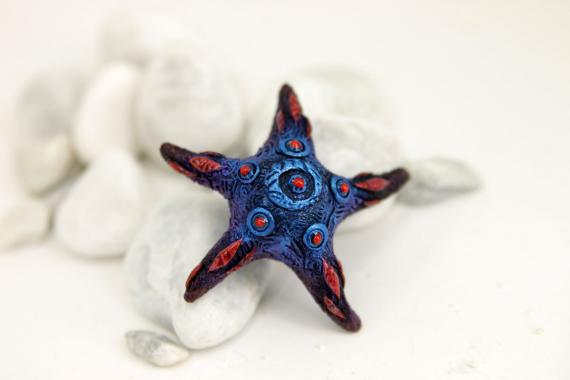 fantasy俄罗斯代购手作海星设计小型图腾泥塑雕像摆件