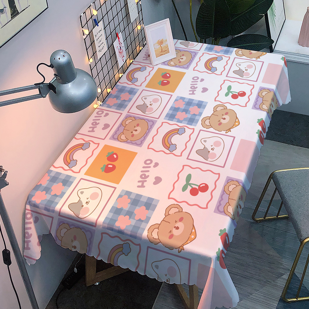 小清新卡通卡哇伊少女可爱桌布防水防烫野餐餐布桌布