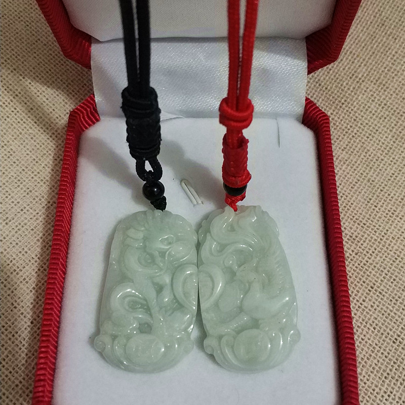 正品翡翠玉龙凤一对情侣吊坠兄妹姐弟定情信物男女玉佩情人节礼物