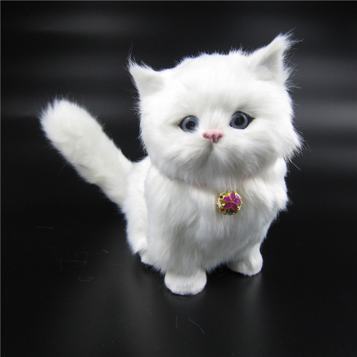 仿真猫咪毛绒动物玩具猫会叫的摆件女朋友礼物假儿童